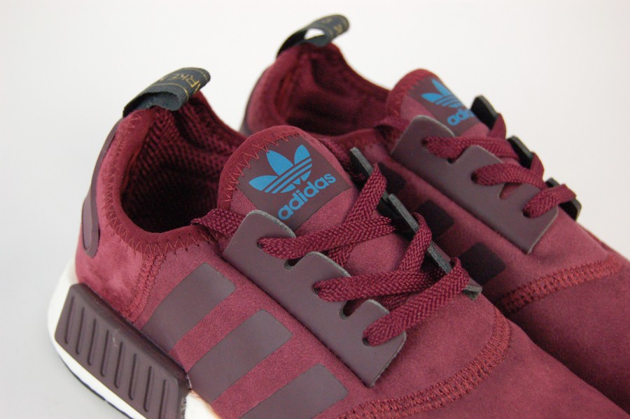 кроссовки мужские Adidas NMD Runner R1 Suede Burgundy Maroon