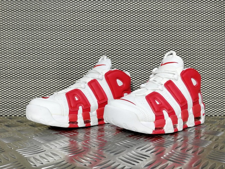 кроссовки мужские Nike Air More Uptempo White / Gym Red