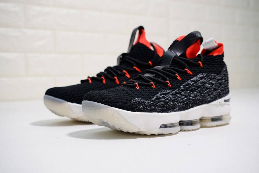 кроссовки мужские Nike LeBron XV Bright Crimson Black / Sail-Bright Crimson