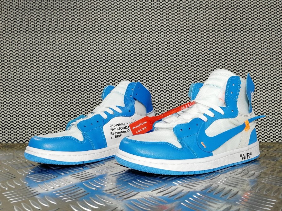 кроссовки мужские Nike Off-White X Jordan 1 UNC Blue