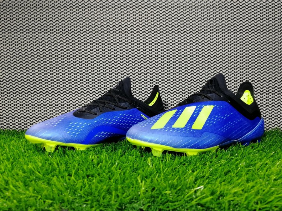бутсы мужские Adidas X 18.1 FG Football Blue / Solar Yellow / Core Black