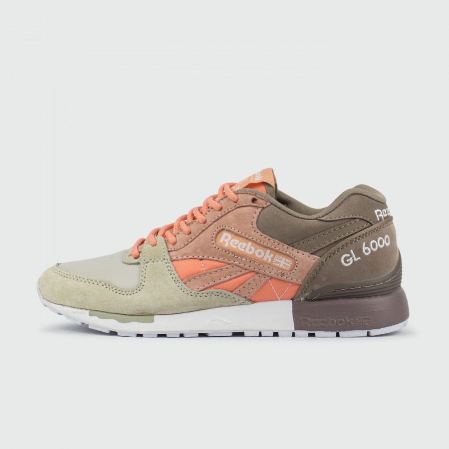 кроссовки женские Reebok GL6000 WMNS «Summer In New England» Cream White / Salmon / Grey Brown