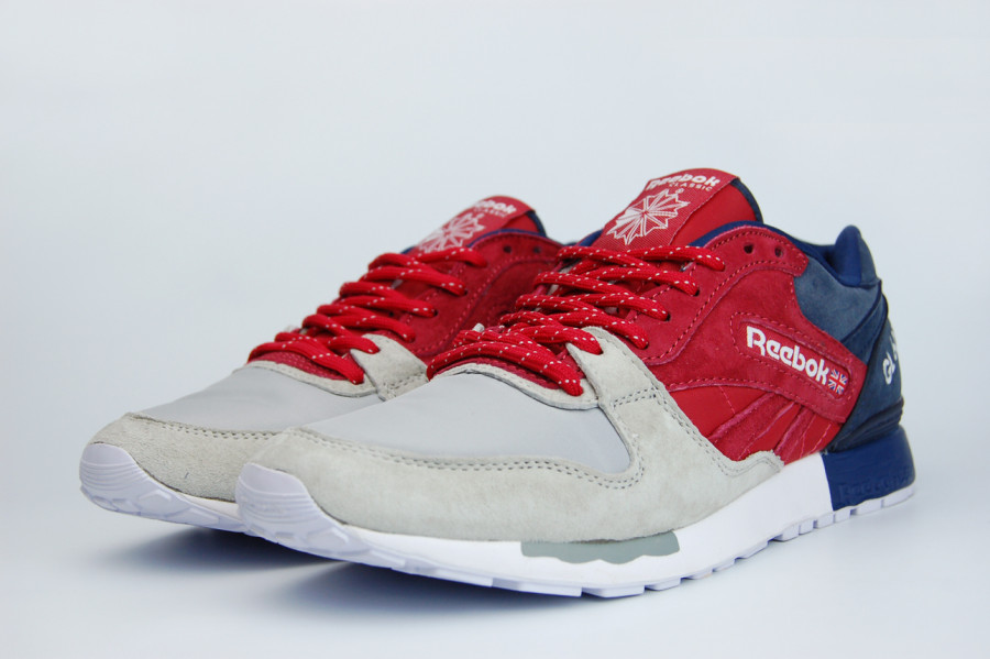 кроссовки мужские Reebok GL6000 «Summer In New England» Cranberry Red / Tin Grey / Collegiate Navy /