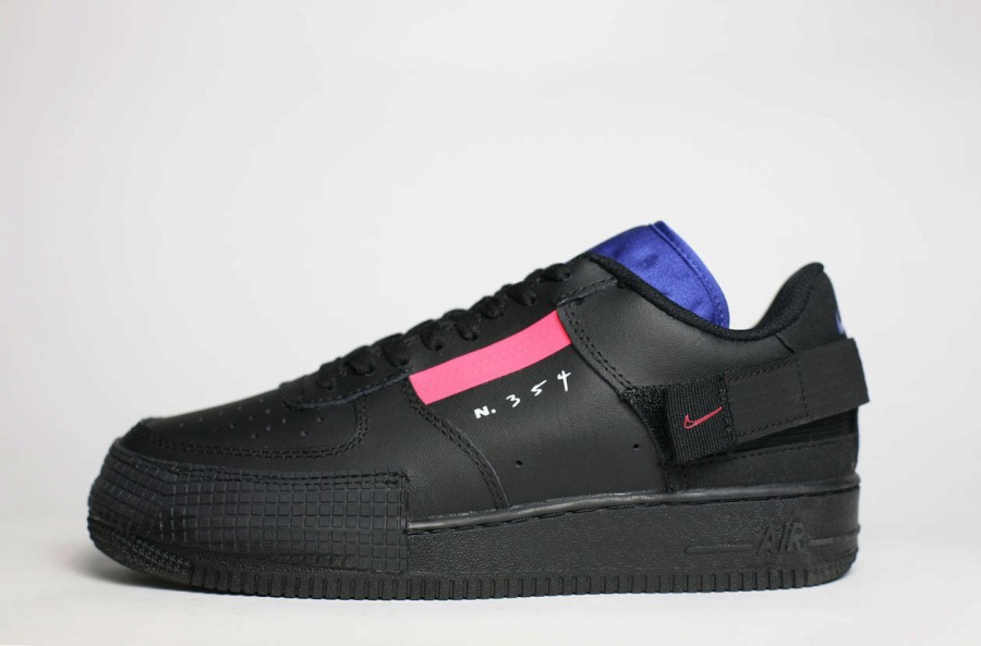кроссовки Nike Air Force 1 Type Black / Anthracite-Pink Tint