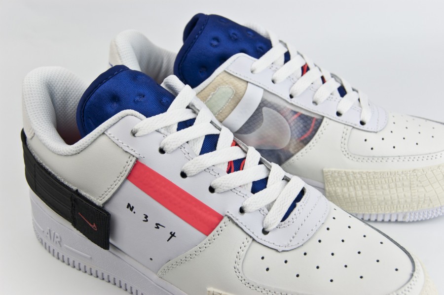кроссовки Nike Air Force 1 Type White Summit White / Red Orbit-White-Black 2