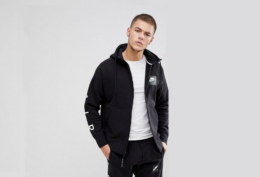 толстовка Nike Air Skinny Hoodie Full-Zip Black