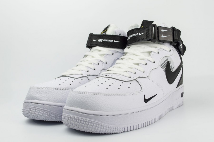 кроссовки Nike Air Force 1 Mid 07 lv8 Fur White / Black
