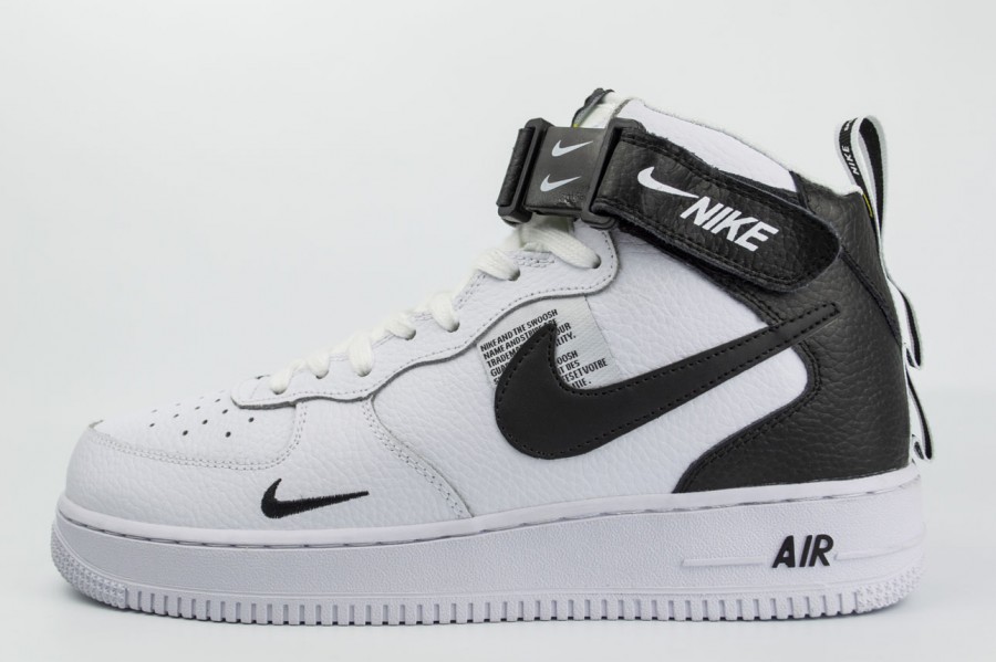 кроссовки Nike Air Force 1 Mid 07 lv8 Fur White / Black