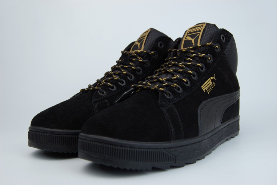 кроссовки Puma Suede Mid Fur Triple Black