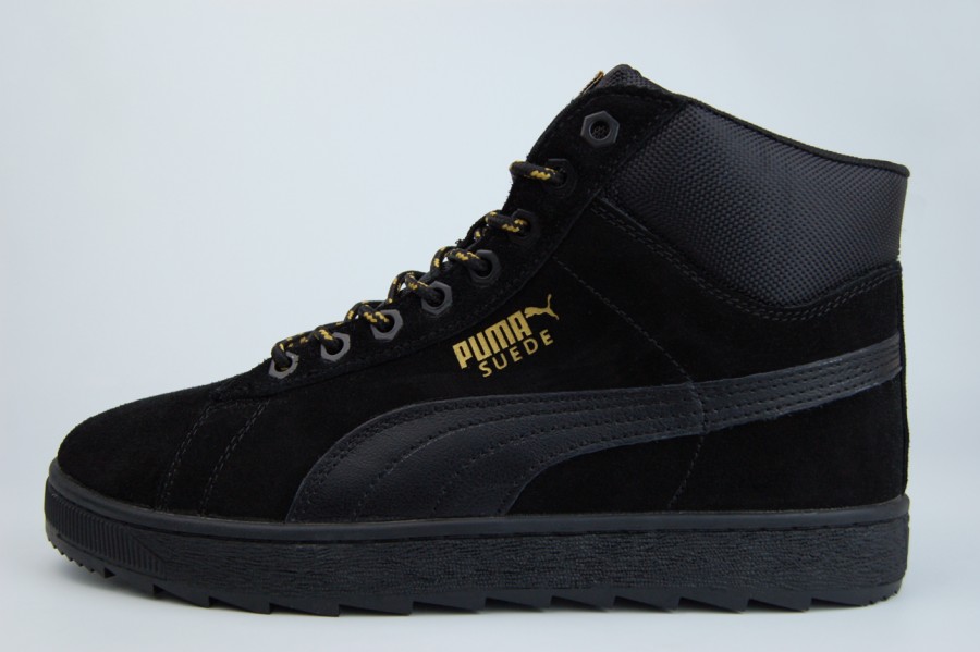 кроссовки Puma Suede Mid Fur Triple Black