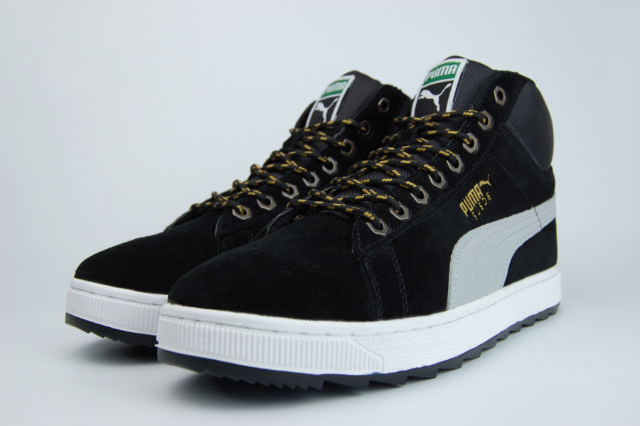 кроссовки Puma Suede Mid Fur Black / White