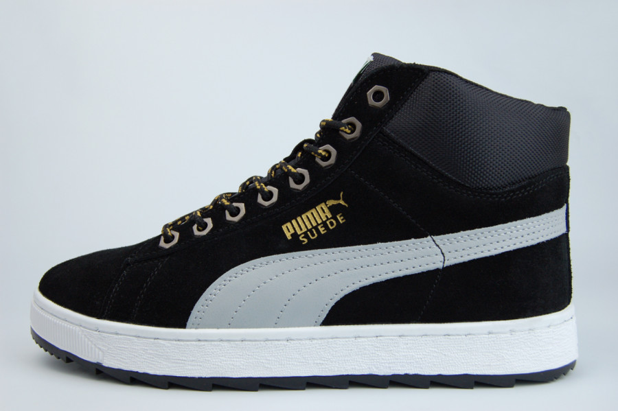 кроссовки Puma Suede Mid Fur Black / White