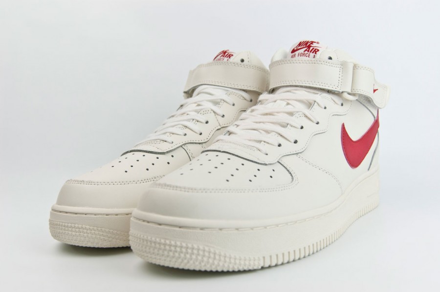 кроссовки Nike Air Force 1 Mid Cream / Red