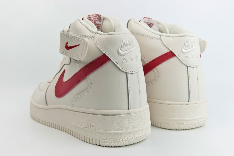 кроссовки Nike Air Force 1 Mid Cream / Red