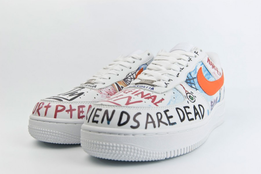 кроссовки Nike Air Force 1 Low White Custom Vlone