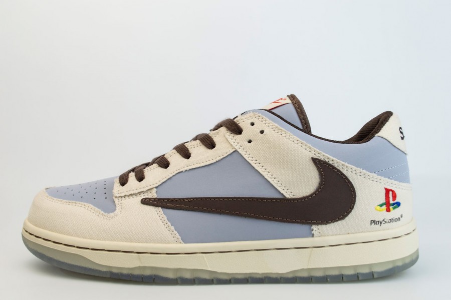 кроссовки Nike Dunk Low White / Grey x PlayStation