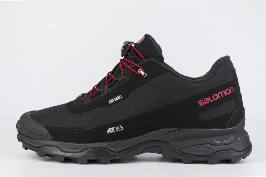 кроссовки Salomon SoftShell Black / Red Laces