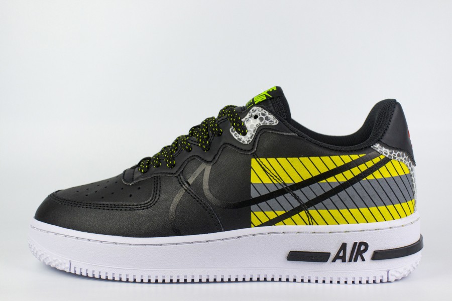 кроссовки Nike Air Force 1 Low React LX Black / Volt
