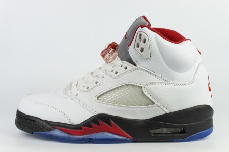 кроссовки Nike Air Jordan 5 White / Fire Red