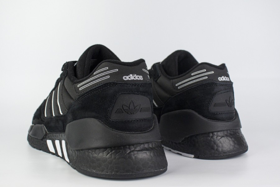 кроссовки Adidas ZX 930 x EQT Suede All Black / White Stripes