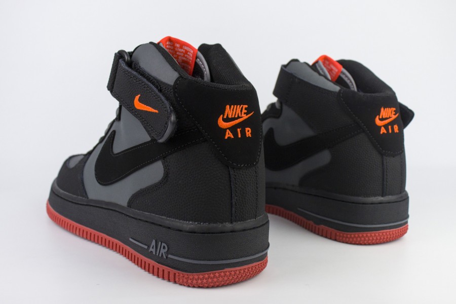 кроссовки Nike Air Force 1 Grey / Red with Fur
