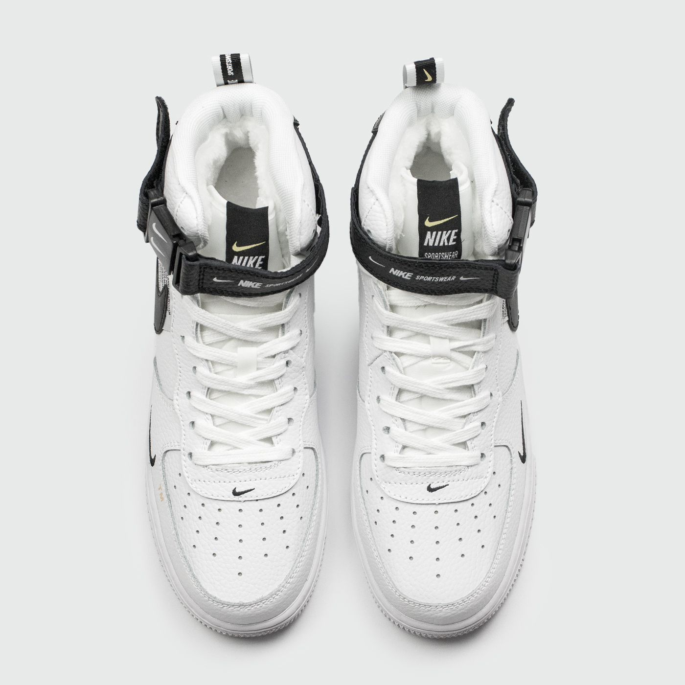 Кроссовки Nike Air Force 1 Mid LV8 Utility White / Black with Fur