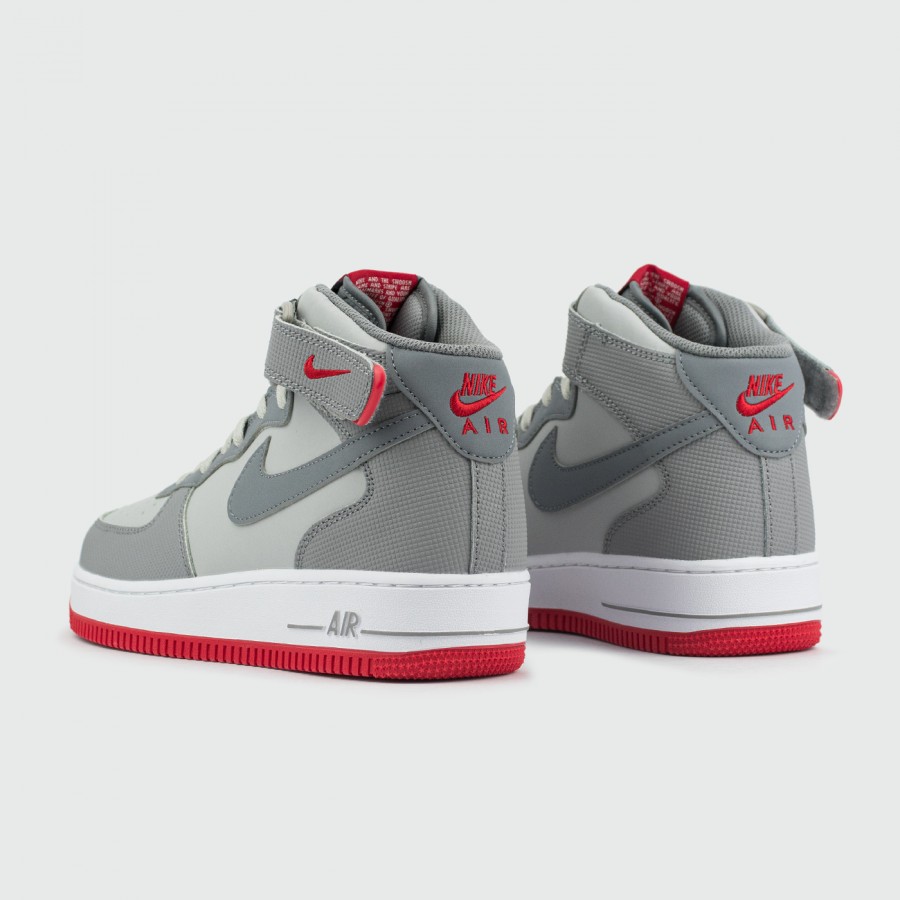 кроссовки Nike Air Force 1 L.Grey / Red Ftwr.