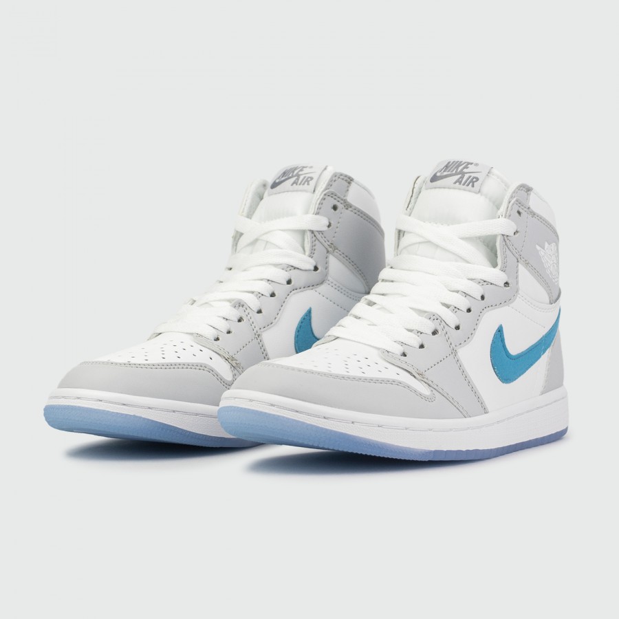 кроссовки Nike Air Jordan 1 Wmns L.Grey / Blue Sw.