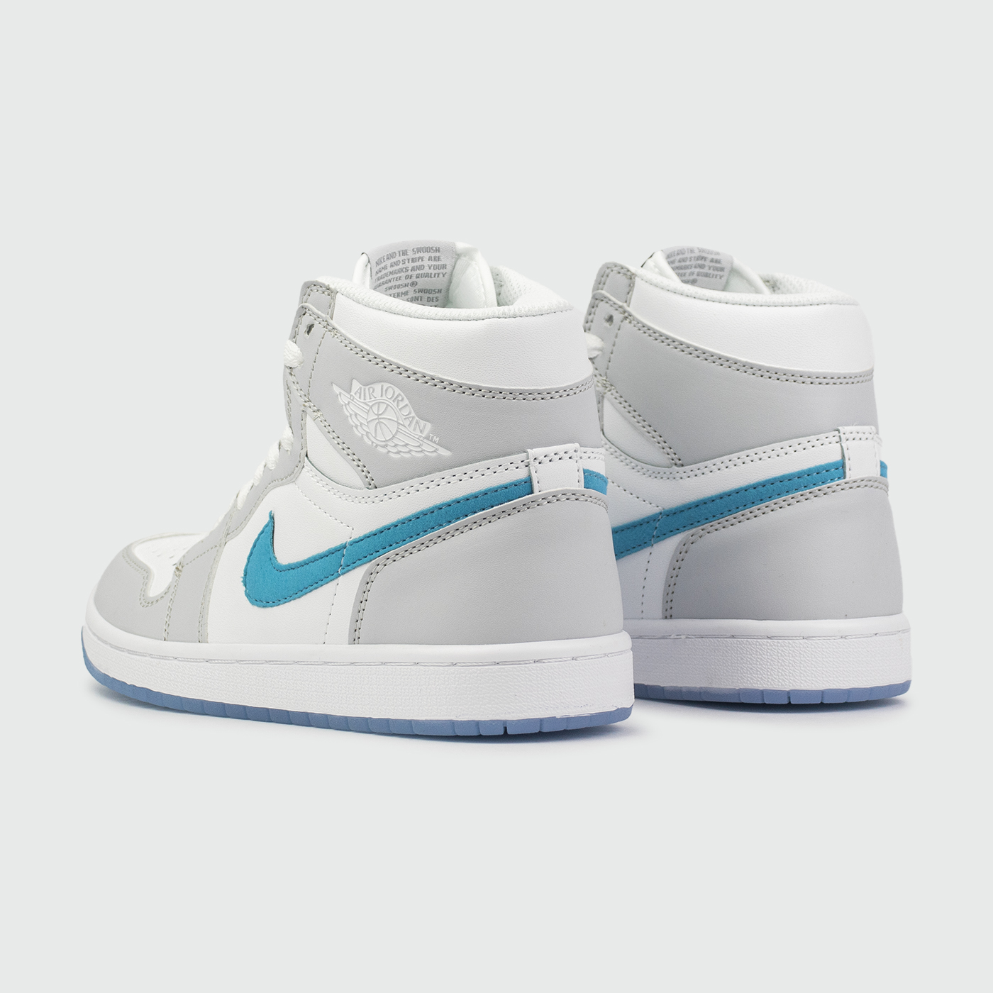 Кроссовки Nike Air Jordan 1 Wmns L.Grey / Blue Sw.