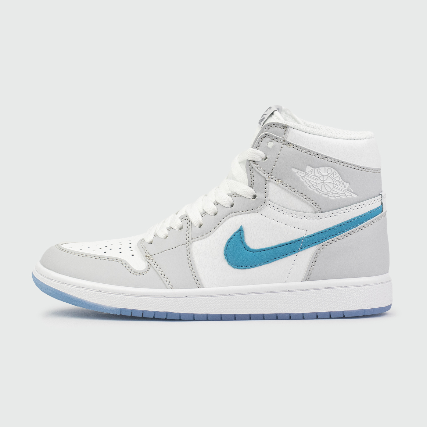 Кроссовки Nike Air Jordan 1 Wmns L.Grey / Blue Sw.