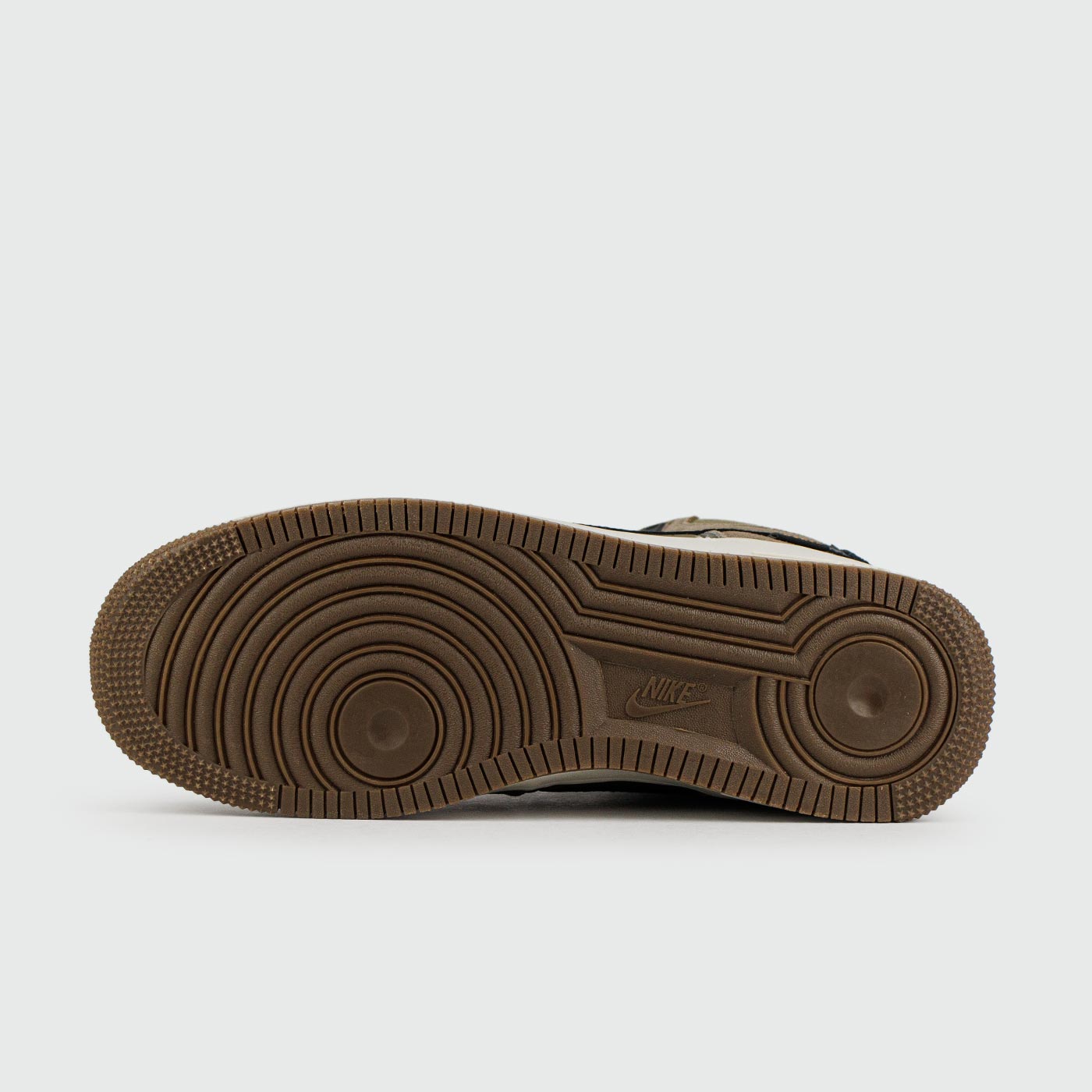 Кроссовки Nike Air Force 1 Mid Olive / Brown with Fur