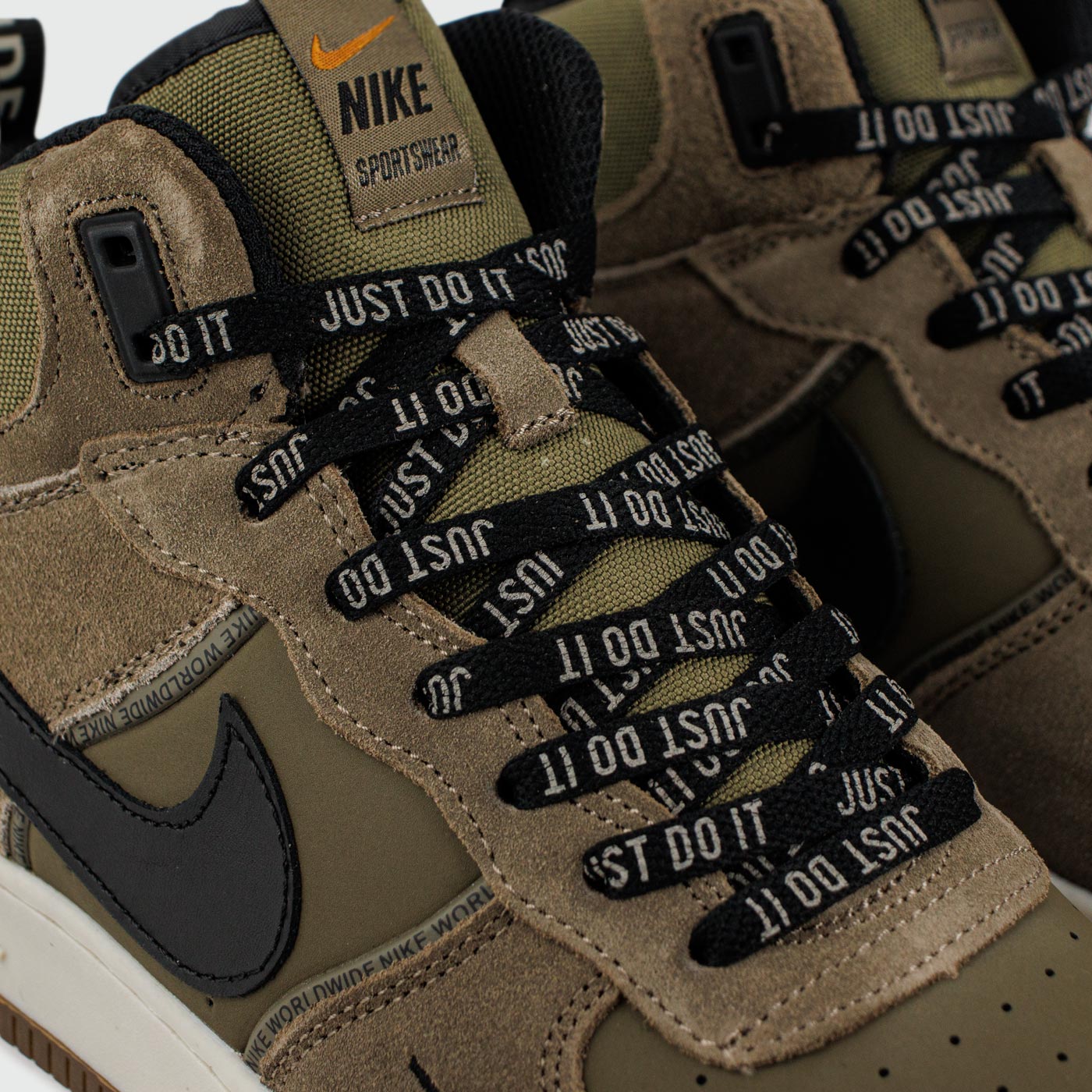 Кроссовки Nike Air Force 1 Mid Olive / Brown with Fur