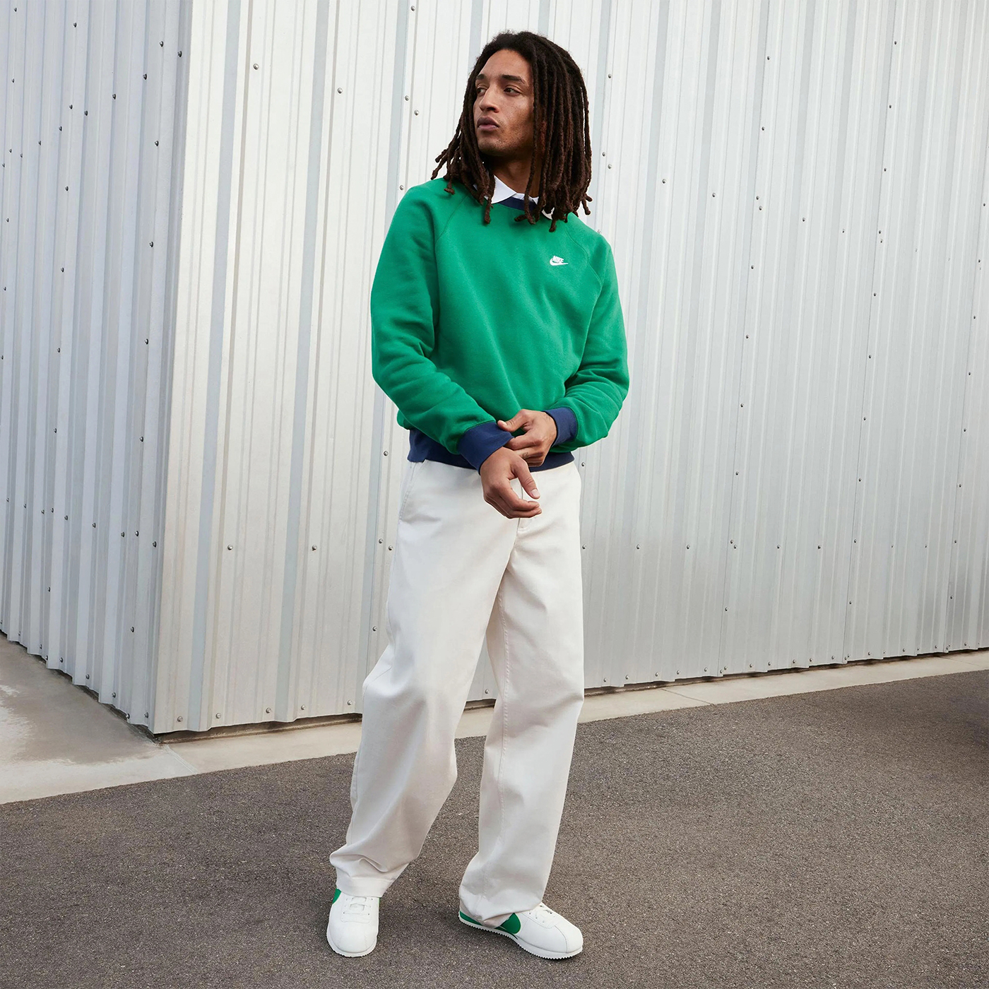 Кроссовки Nike Cortez Classic Leather White Green